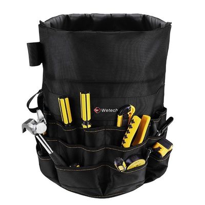 Saco de ferramentas de balde preto Saco de ferramentas de balde profissional Capacidade personalizada 10 kg